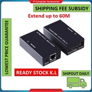 60M HDMI Extender Repeater LAN CAT 5E/6 Cable 3D Video Expansion Full HD 1080P
