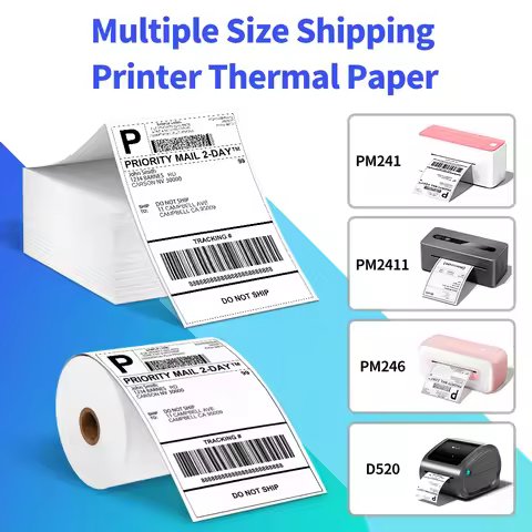 100 pcs Phomemo A6 Size Shipping Labels 100x150mm Thermal Label Stickers Roll for PM-241BT/D520/246S