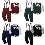 Christmas Outfit for Baby Boy Cotton Red New Year Suit Kids Green Gentleman Americana Formal Attire 