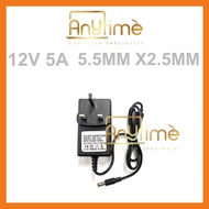 ADAPTER - PLUG AC TO DC 12V 5A 5.5MM X 2.5MM