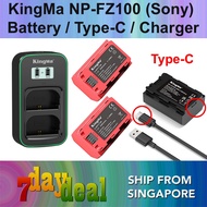 KingMa NP-FZ100 2600mAh Battery / 2600mAh Battery with Type-C Port / 2400mAh Battery Charger Kit (Fo