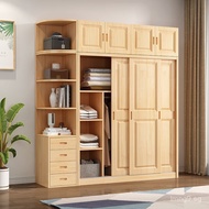 All Solid Wood Pine Sliding Door Wardrobe1.2/1.4/1.6/1.8Two-door Bedroom Solid Wood Children's Wardr