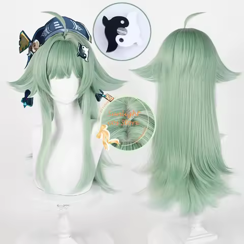 Honkai Huohuo Cosplay Wig 66cm Long Light Green Gradient Wigs Anime Cosplay Wigs Heat Resistant Synt