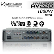 AmpAudio AV220  Karaoke Amplifier Bluetooth Stereo Amplifier Wireless Audio Home Karaoke Power Ampli