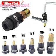 MAHMOUNDKI 11Pcs/Set Manual Riveter Tool, Easy Installation For Rivet Nut Torch Hand Rivet Nut, with