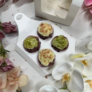 AY baker 原味草莓碎粒 / 抹茶開心果 減糖糖霜 杯子蛋糕