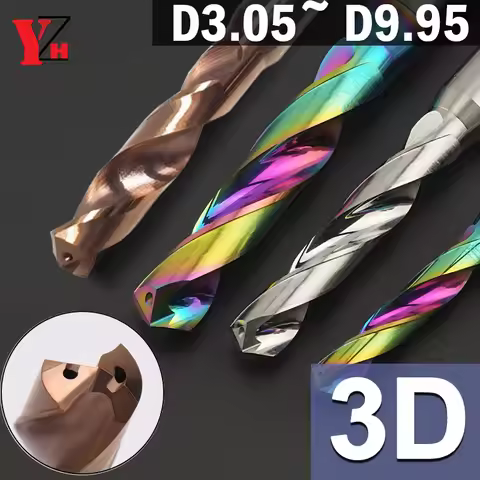 YZH 3D HRC65 D3.05-D9.95 Twist Drill With Internal Cooling Non-standard CNC For Metal Aluminum