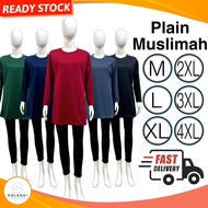 M-4XL Jersey Muslimah Kosong Plain Jersi Muslimah Baju Sukan Muslimah Plain Jersi Lengan Panjang Mus