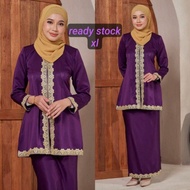 (XL) Dark PURPLE CLARISSA KEBAYA MODERN LACE SULAM PLUS SIZE NIKAH TUNANG ANNUAL DINNER Bridal RAYA