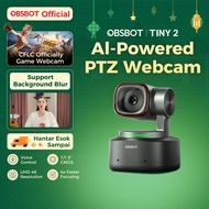 OBSBOT Tiny 2 Webcam 4K Voice Control PTZ, AI Tracking Multi-Mode & Auto Focus, Web Camera with 1/1.
