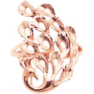 Russia 585 Purple Gold Peacock Live Mouth Fashion Ring Plated 14k Rose Gold Trendy Classy Ring/dgfd3