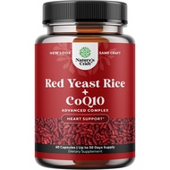 Natures Craft Red Yeast Rice with CoQ10 Supplement 60 Capsules - Extra Strength 1200 mg with CoQ10 1