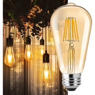 ST64 Vintage LED Edison Bulbs 60W Equivalent 6W 600Lumens Dimmable Antique LED Filament Warm White