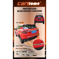 Proton X50 chrome /black titanium rear bonnet garnish X50 accessories X-50 *ready stock*