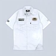Workshirt SNSR System MMXIV Motorcycle Kemeja Workshirt Bordir Pria dan Wanita