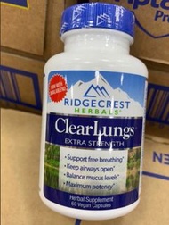 RidgeCrest Herbals Clear Lungs 清肺膠囊，超效力，60粒素食膠囊