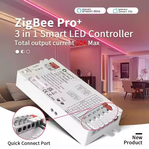 5 in 1 ZigBee 3.0 Pro+ LED Controller GL-C-201/202/203P GLEDOPTO RGB CCT RGBW Strip Light Dimer Alex