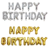 1 Set of 35cm HAPPY BIRTHDAY Letter Foil Balloons in Silver Gold/ BIRTHDAY Decoration