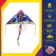 MYTOYS 125cm Batman Hero Cartoon Triangle Kite with Rainbow Tail Flying Kite Toy Mainan Lelayang Layang-Layang Kanak-Kanak