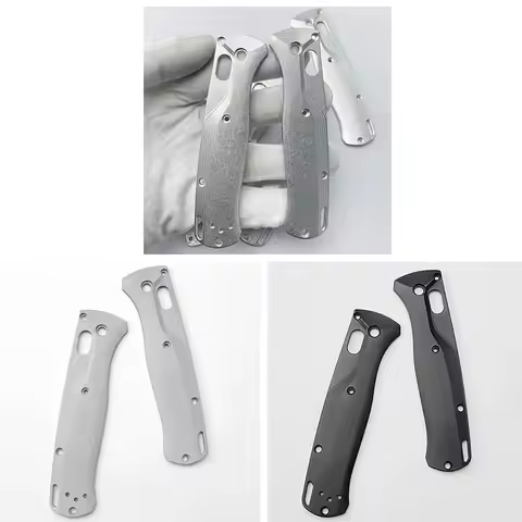 NEW Aluminium Alloy Knife Grip Handle Patches for Benchmade Bugout 535 StoneWash DIY Making Scales S
