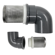 DN15 inch stainless steel filter cover connected to 90 degree elbow 1/2" PVC DN15 water pipe, pvc pi