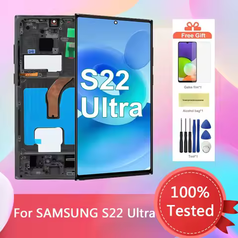 AMOLED Display For Samsung Galaxy S22 Ultra 5G LCD Touch Screen Replacement S22 Ultra S908B Screen S