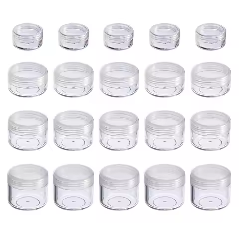 100Pcs Lip Balm Containers 2g/3g/5g/10g/15g/20g/30g Empty Plastic Cosmetic Makeup Pot Transparent Sa
