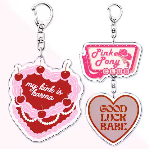 Trending Singer Pink Pony Club Good Luck Babe Keychains for Accessories Bag Hot To Go Femininomenon 