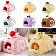 [qwolqn] Hamster Warm Bed, Cute Comfortable Small Animals Bedding House Habitat, Hamster Sleeping Ne
