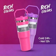 890ML 304 Stainless Steel Vacuum Insulated Tumbler with Straw Leakproof Bottle