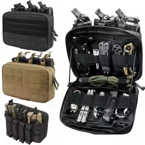 Triple Mag Pouch 5.56/.223 Tactical Magazine Pouch Molle Rifle Chargers Holder Admin Pouch EDC Organ