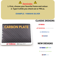 Motor Frame cover with Logo CP5" X 7" with number Plate for all motorcycles FORGE CARBON | carbon pl