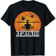 Apache Helicopter Ah 64 Attack Helicopters Pilot Sunset T-Shirt