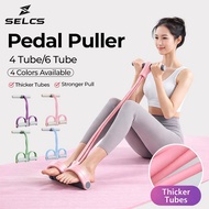 SELCS Tali Senaman Elastik 6 Tiub dengan Pemijak 6 Tube Pedal Rope Fit Yoga Elastic Pull Rope拉力器套裝