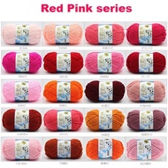 50g smooth milk fiber woven 5 strands of yarn crochet yarn milk cotton hand-knitted yarn red
