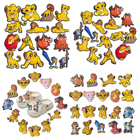 15/19PCS Hot Toys Disney Lion King Simba Shoe Charms Sandals Shoes Decoration Clog Shoes Accessories