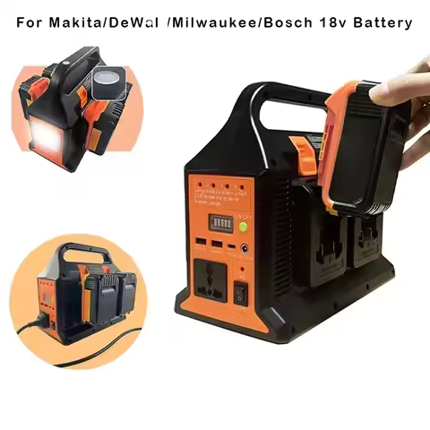 300W Lithium Inverter For Makita/DeWlt/Milwaukee/Bosch 18v Battery To AC 110V/220V USB Tpye-C Power 