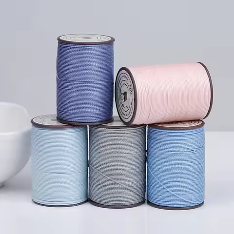 0.35 -0.45 -0.55 - 0.65mm 63colors Polyester Waxed Line Leather Craft Sewing Wax Thread Cord Round L