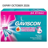(AUTHENTIC) GAVISCON DOUBLE ACTION LIQUID SACHET 24X10ML 1 BOX (EXPIRY 2026 OCT)