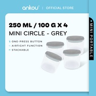 ANKOU Airtight Food Container - 4 In 1 Circle Mini Portable (250ml)