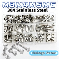 M3 M4 M5 M6 304 Stainless Steel Phillips Chicago Screw Binding Screw Assortment Kit Belt Photo Album