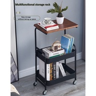 LaMoison Table Top Design 2 Tiers Trolley With Wheel Kitchen Storage Rack Multipurpose Trolley Rak Trolley Serbaguna