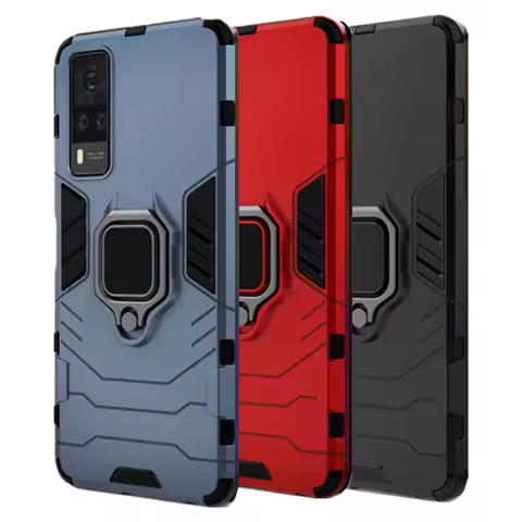VIVO Y53S 4G Shockproof Armor Case for VIVO Y21 Y21S V21E 5G X70 Pro Plus Ring Stand Phone Cover for