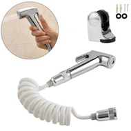  ABS Toilet Bidet Spray Shower Head Shattaf Bathroom Hand Held Hose Adapter Set