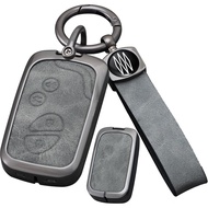 SANRILY Gray Metal Leather Key Fob Cover Fit for Lexus GX460 RX350 ES350 IS250 GX460 LX570 IS350 GS4
