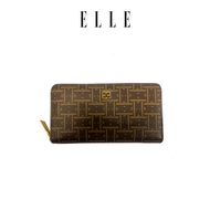 Elle Monogram Zip Around Wallet - Brown