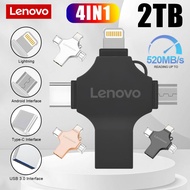 Lenovo USB 3.0 USB Flash Drive 1TB 2TB Pen Drive Type-c Otg Pendrive 4in1 clé usb Memary U Disk Free Shipping for iPhone Mac