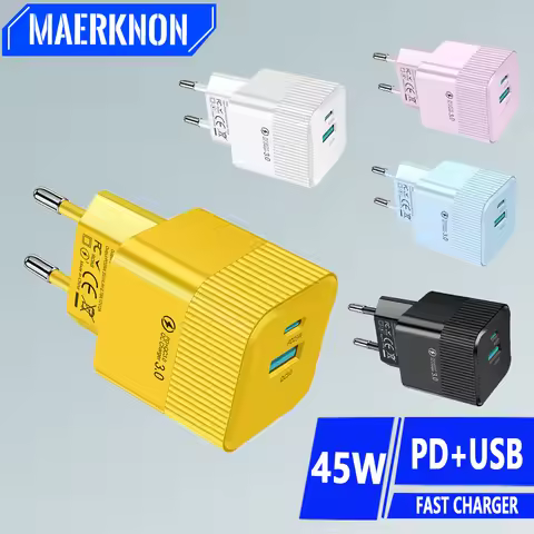 USB C Chargers PD 45W Type C Charger Fast Charging For Samsung Galaxy iPhone 13 Xiaomi Huawei Mobile