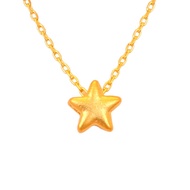 HE9 TAKA Jewellery 999 Pure Gold Star Pendant with 9K Gold Chain