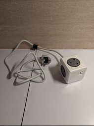 Allocacoc Netherlands brand Powercube HK power plug extension cord power strip, with AC and USB outl